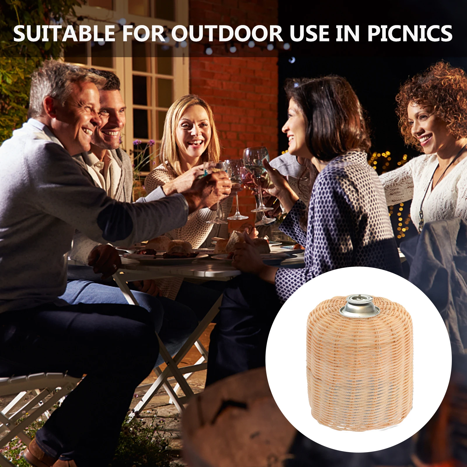 

Rattan Gas Tank Cover Flat Cylinder Protector Anti-Drop Dustproof for Camping Picnic Outdoor Cooking Fuel Tank