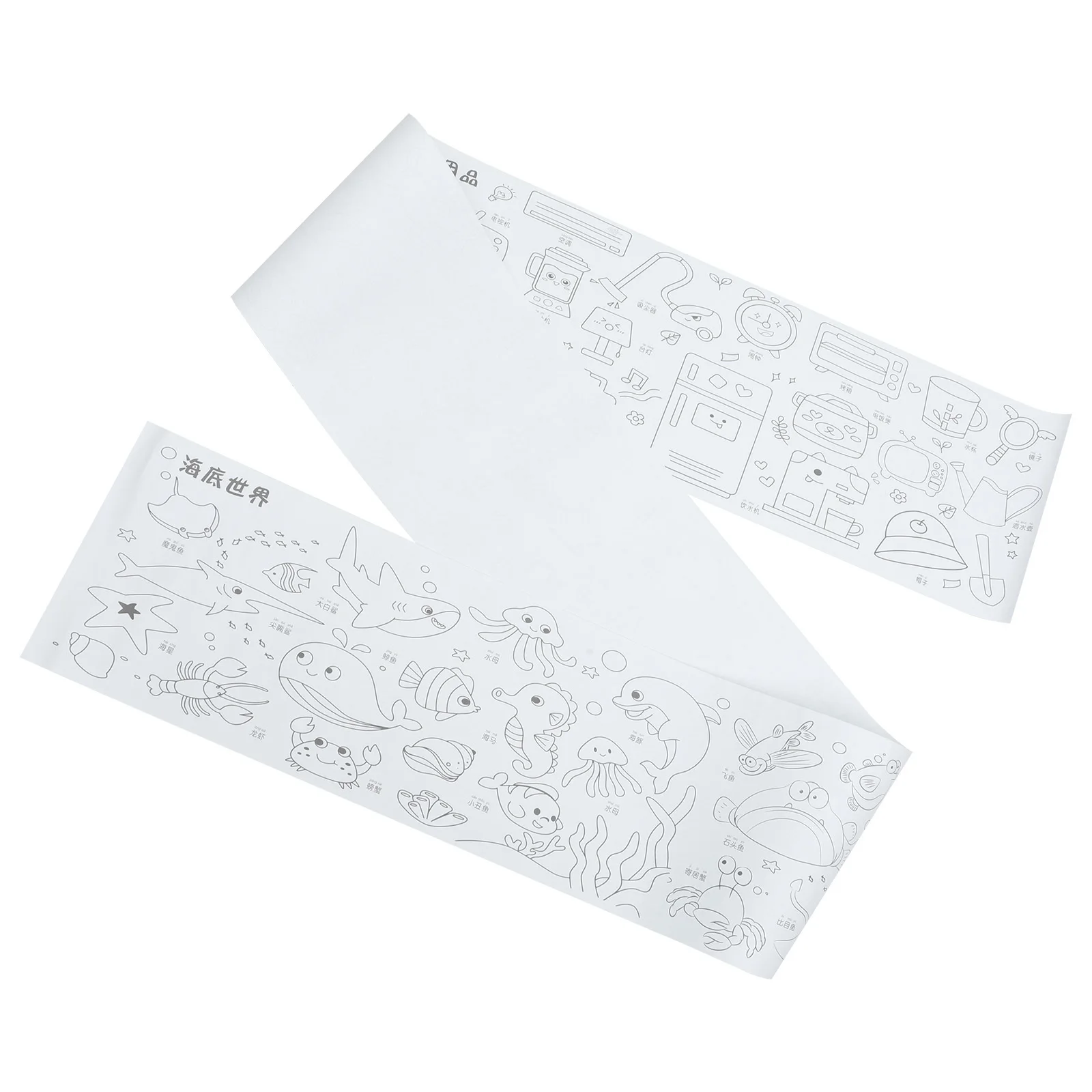 

Cartoon Ocean Animal Drawing Paper Roll Kids Coloring Poster Easy Stick Removable Educational Wall Sticker for Children