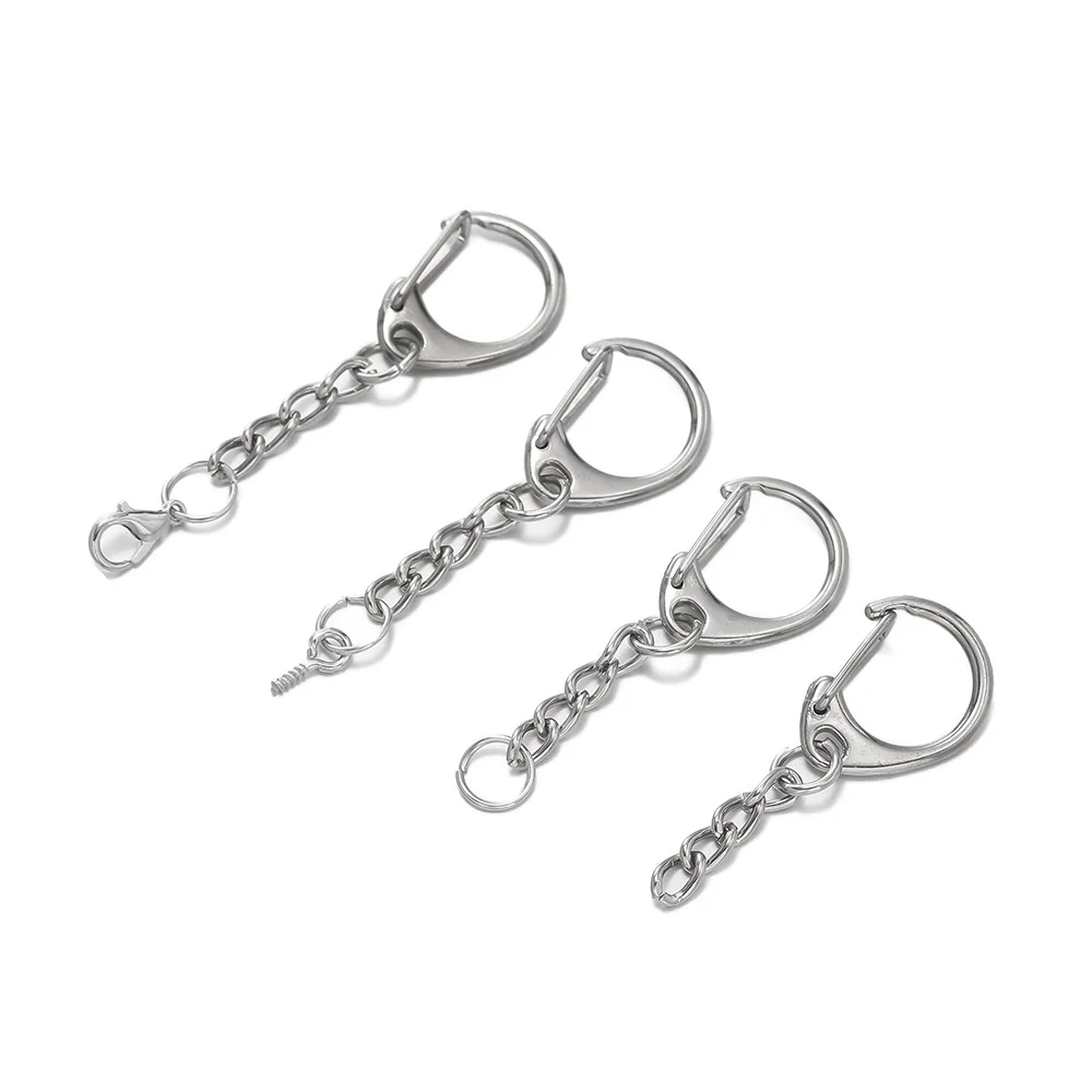 10pcs/lot Lobster Claw Clasp Key Ring D Shape Clasps Connector Hook For DIY Jewelry Making Finding Key Chain Accessories view 5