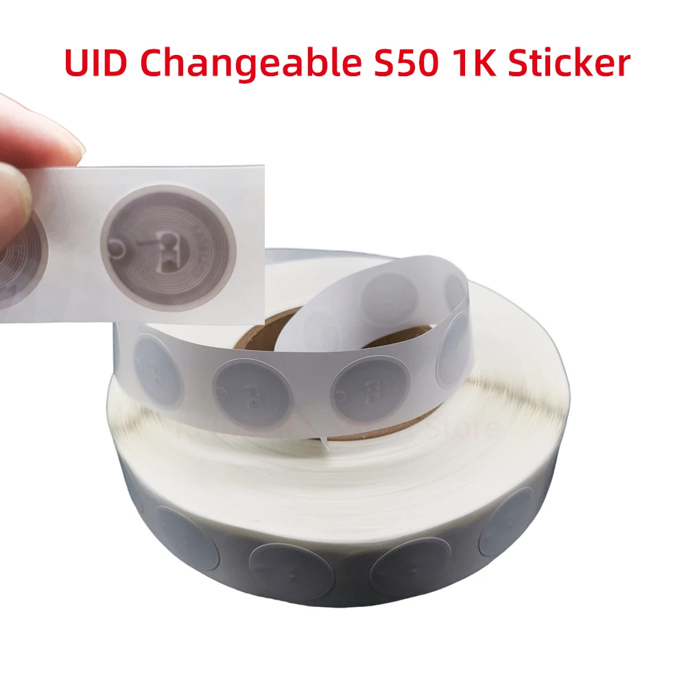 UID Clone Label ، S50 ، 1K Tag ، قطر مستدير ، 25 من ملصق ، من 0 كتلة ، قابلة لإعادة الكتابة ، ISO14443A ، 20