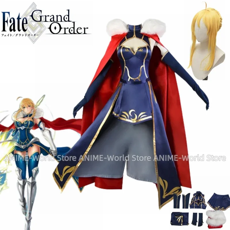 Anime Saber Fgo cosplay lancer Fate Grand order Lancer cosplay Altria Pendragon Wig cosplay Customized costume made