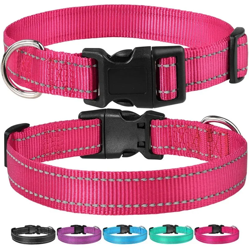 

Quick Release Reflective Suitable for All Seasons Nylon Collar Adjustable Pets Dogs Collars Small Breeds Dog Choker Accessories