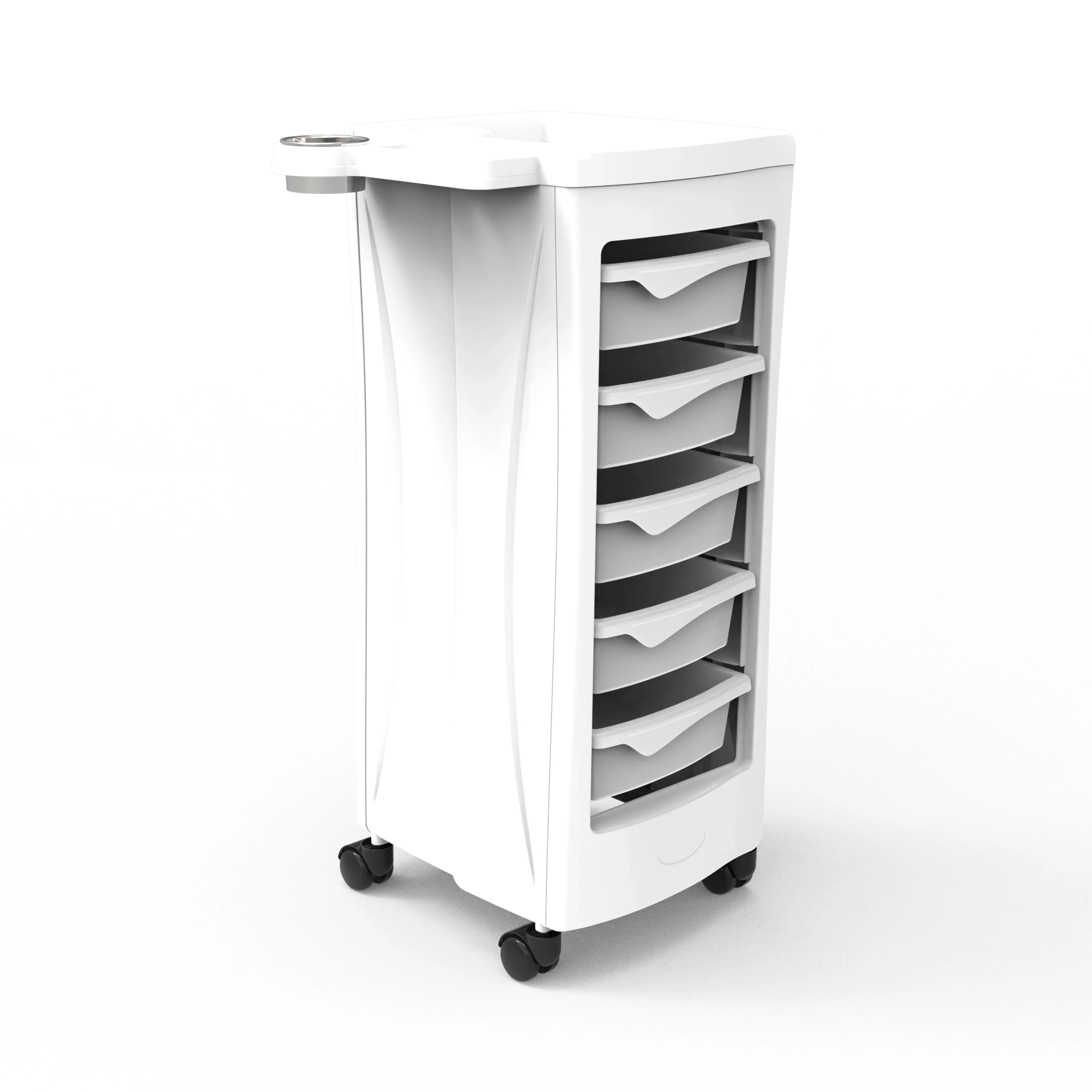 Kingwin Beauty Tool Cart White Professional hair salon trolley cart