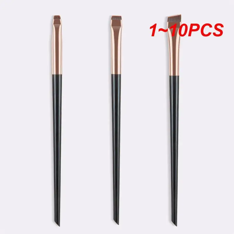 1 ~ 10 Stuks Mes Make-Up Borstels Schuine Dunne Wenkbrauw Borstel Platte Fijne Eyeliner Borstel Professionele Liner Wenkbrauw Schoonheid Make-Up Tools