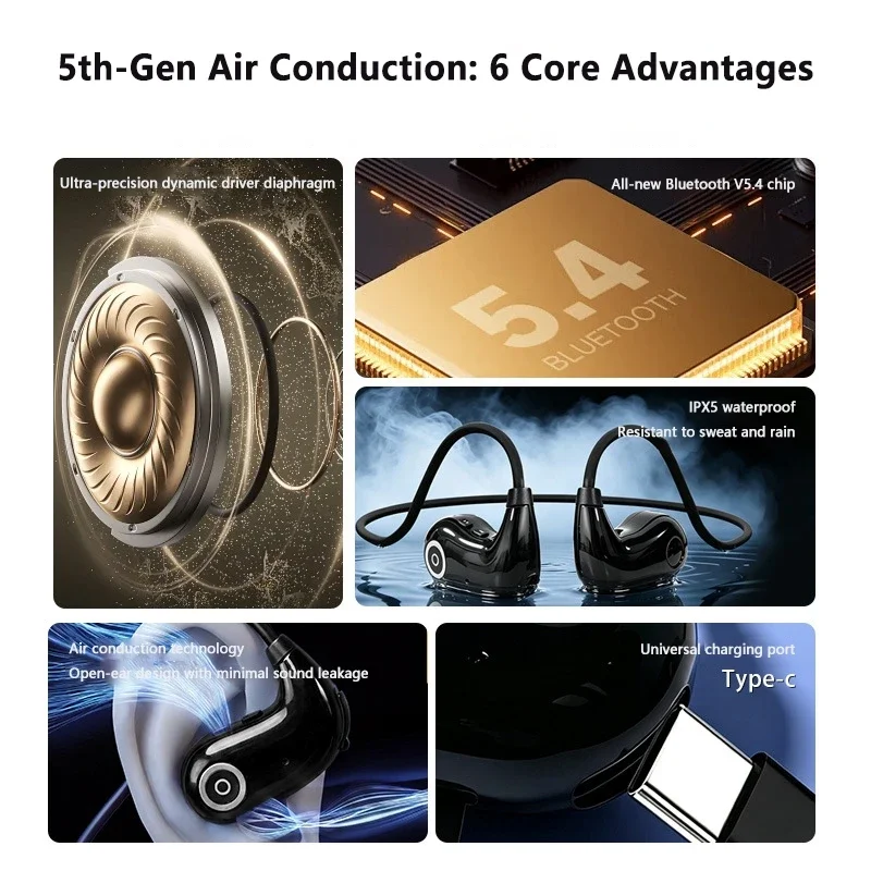 Lenovo 2026 OWS Sports Headphones Dual-Mode SIM Card and Bluetooth Air-Conduction Behind-the-Ear Wireless Bluetooth Headphones