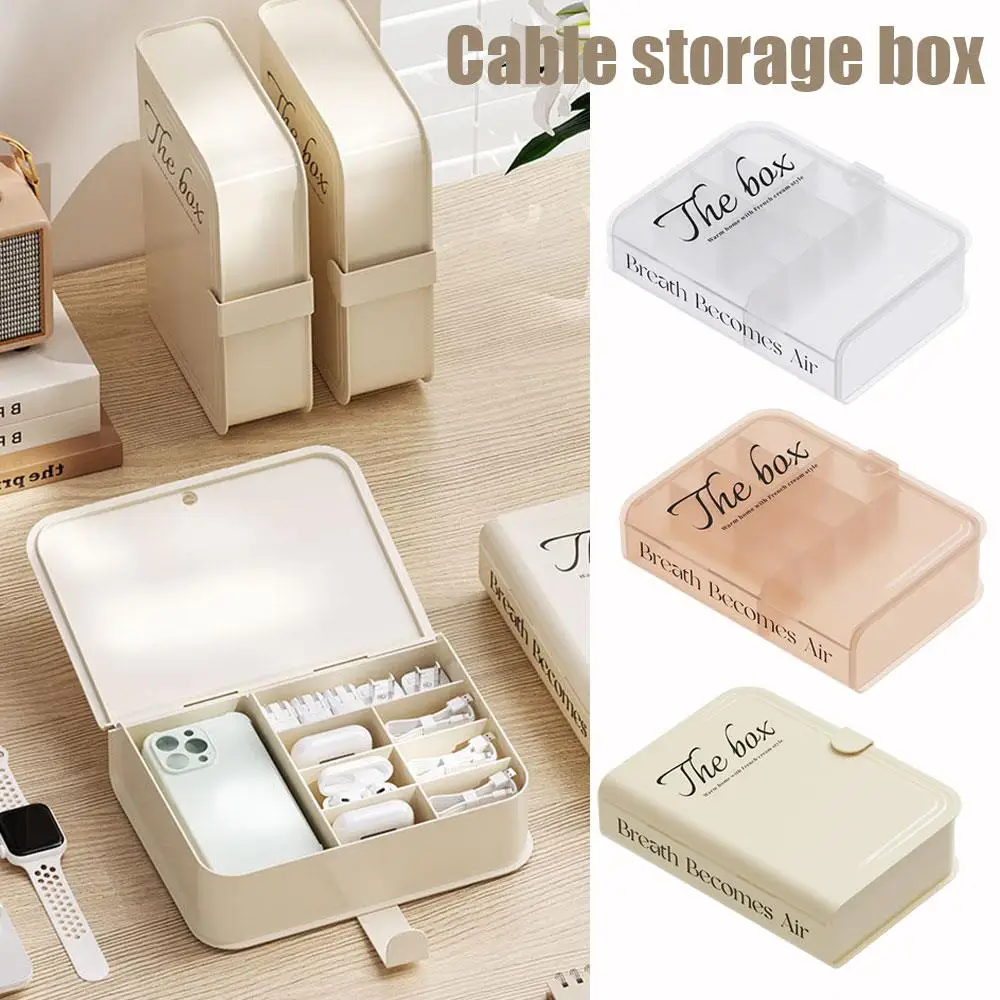

Plastic Management Box Storage Box Desktop Cable Management Data Cables Case Power Cord Organizer Home Desktop Container