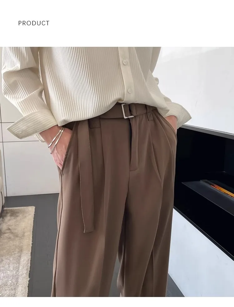 Pantalones de vestir elegantes para hombre, trajes de ocio, pantalones coreanos para adolescentes, pantalones formales de gran tamaño, moda 2024, A22