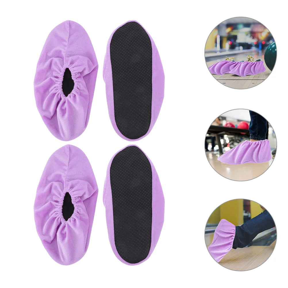 

2 Pairs Bowling Shoe Covers Accessories Womens Sneakers Protector Fabric Non-slip Man