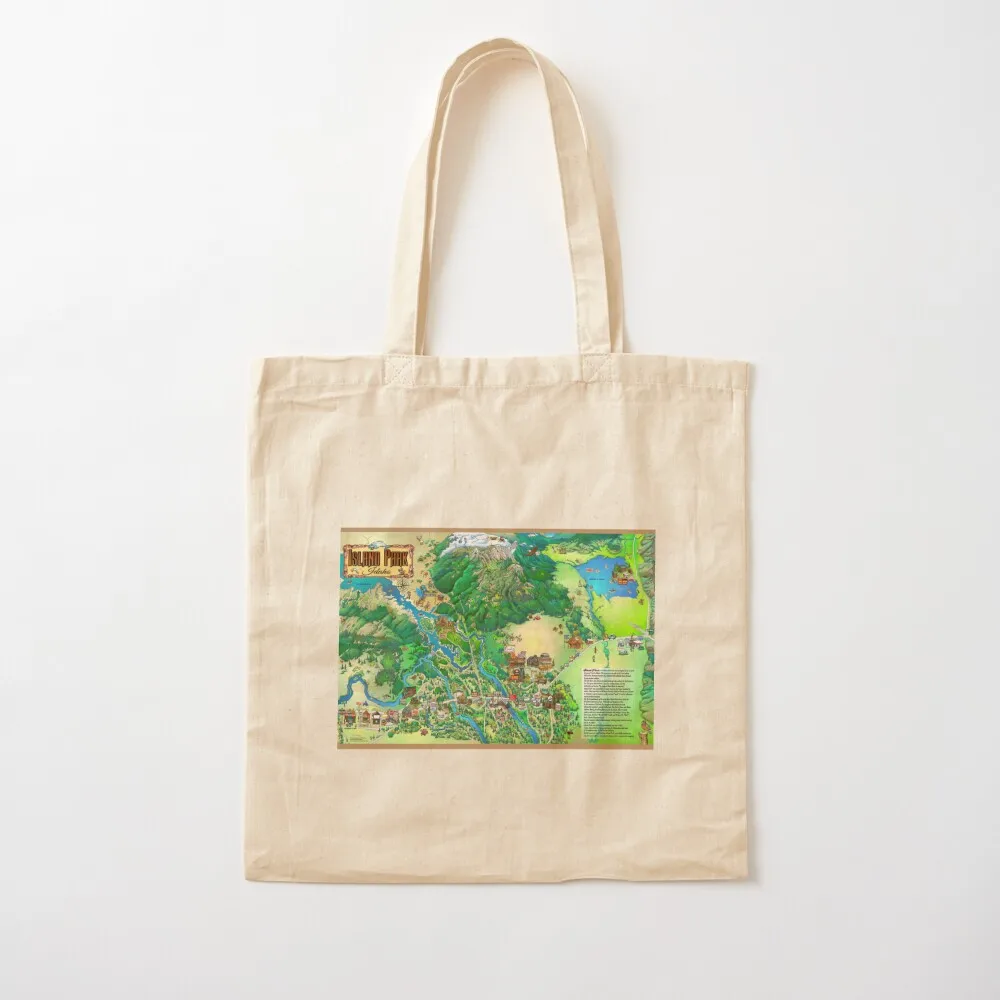 

Island Park Idaho Map Tote Bag tote bag university ecological bags canvas tote