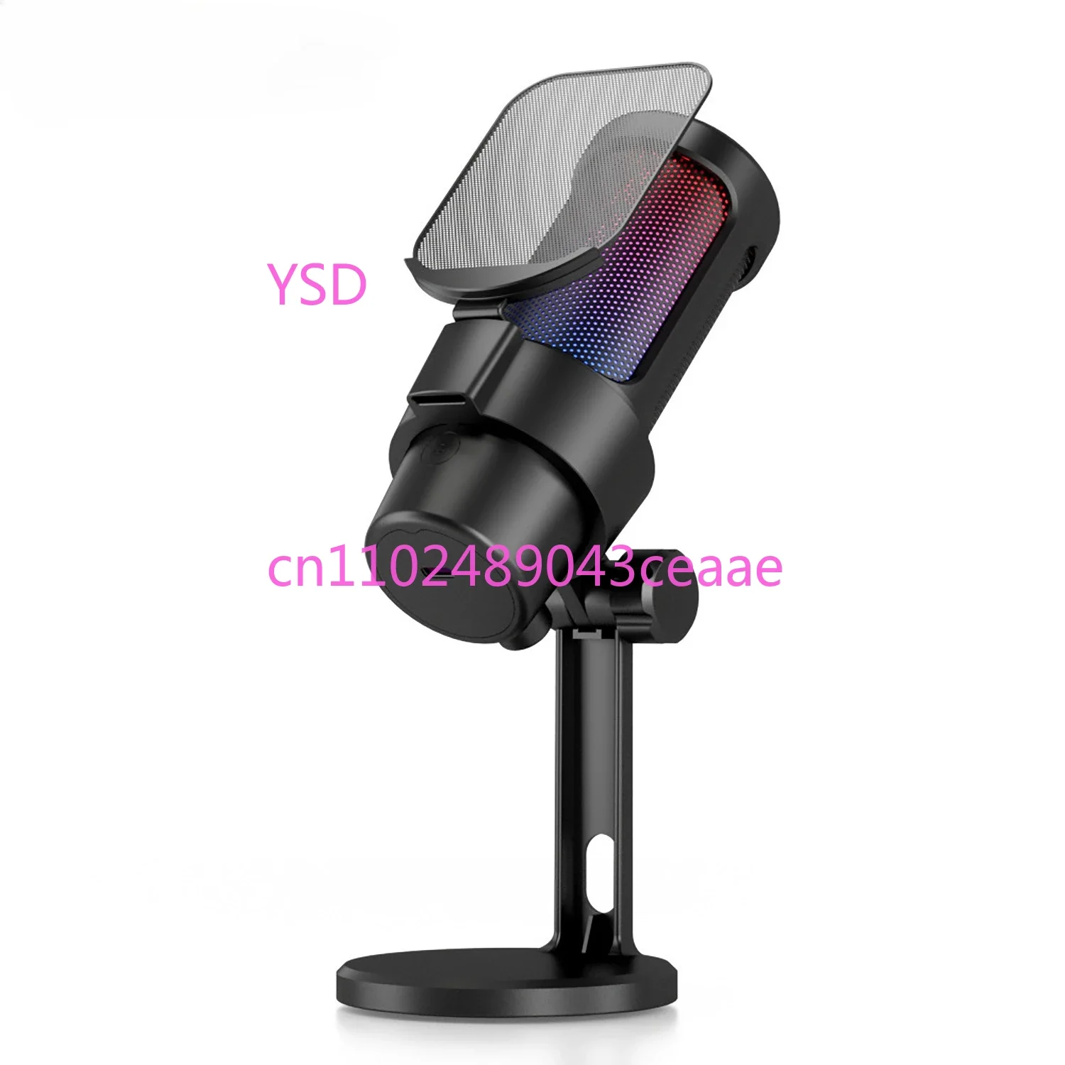 M8 USB Gaming Microphone (RGB Colorful Lights, Condenser Type, for Computer K-Song, Recording, Mobile Live Streaming)