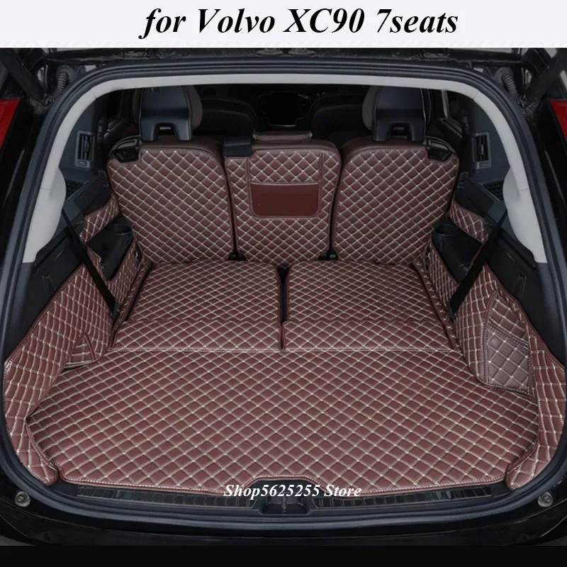 

Car Trunk Mat for Volvo XC90 7seats 2021 2022 2023 2024 Leather Durable Cargo Liner Carpets Waterproof Pad Protection Accessory