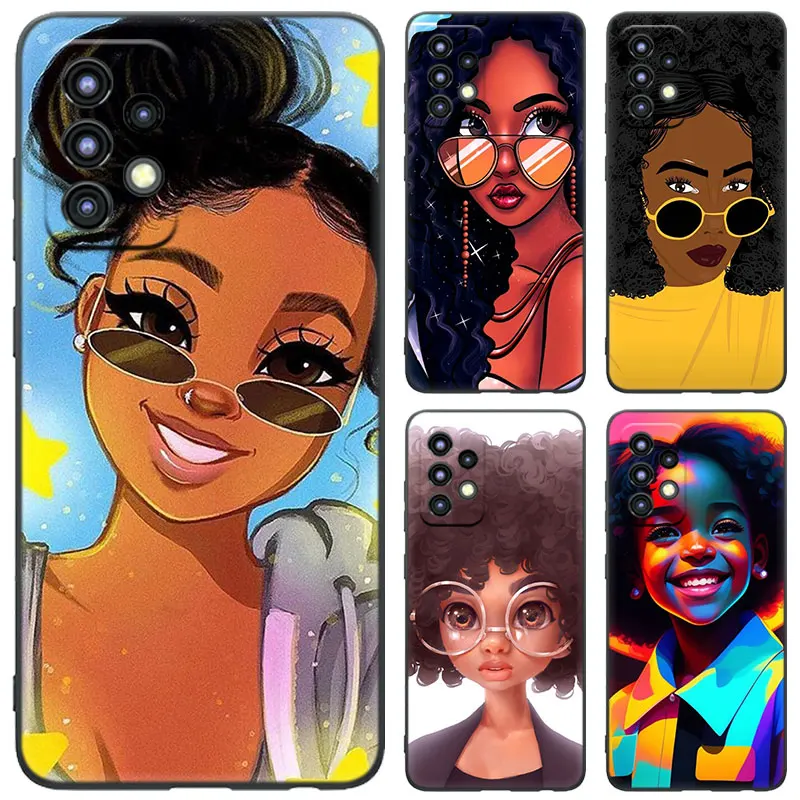 Black Girl Queen Black Phone Case For Samsung Galaxy A04S A12 A22 A32 A50 A51 A70 A71 A73 5G A03 Core A20E A21S A31 A41 Cover