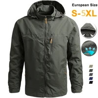 Cortavientos táctico para hombre, chaqueta impermeable con capucha para exteriores, abrigo deportivo militar, talla europea, S-5XL, escalada de campo, prendas de vestir finas