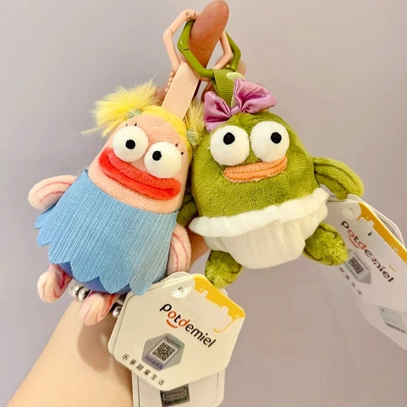 Genuine Potdemie Spongebob Bikini Bottom Cartoon Resident Fish Cute Soft Stuffed Mini Kawaii Toy Bag Pendant Keychain Gift Toy