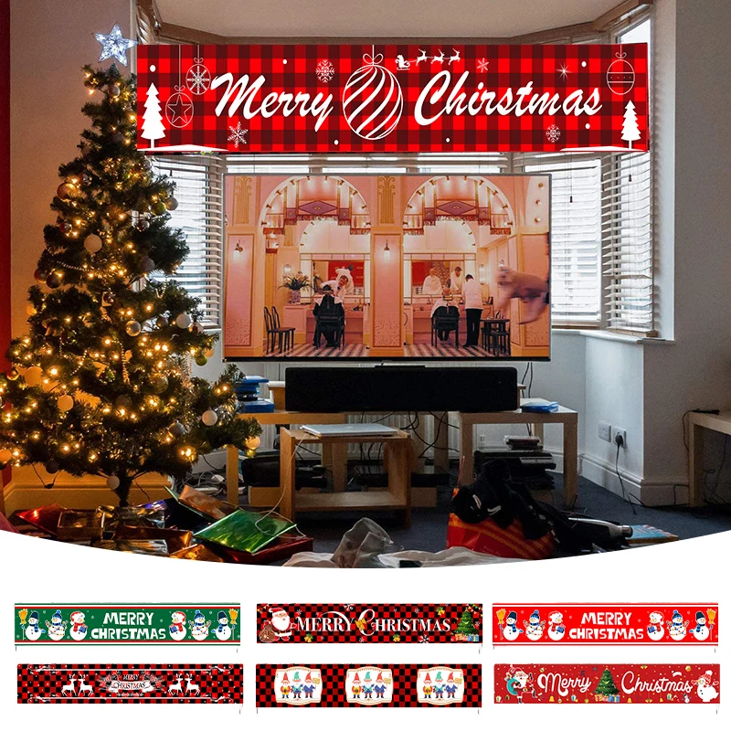 

Christmas Outdoor Banner Merry Christmas Decor Flag For Home Cristmas Decor Ornament Xmas Navidad Noel Happy New Year