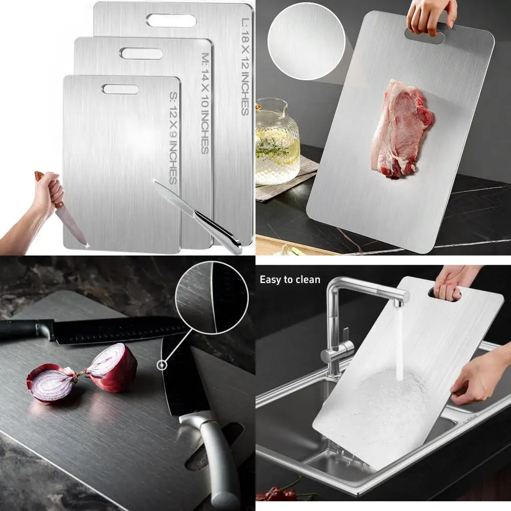 

2025 Enhanced Pure Titanium Double-Sided Cutting Board - 18 x 12 for Kitchen Use, Ideal for Meat, Fruit, and Veggie Preparation