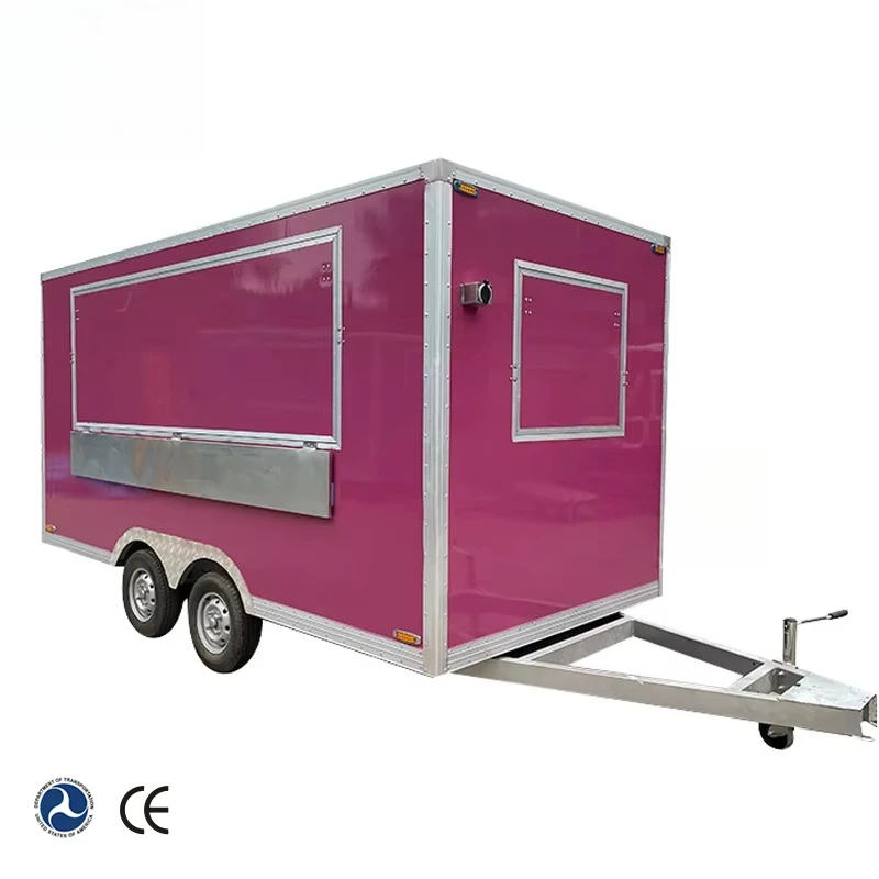 13ft Popular Mobile Food Trailer New Outdoor Street Use Hot Dog Ice Cream Cart Fruit Nut Wheat Soybean Ingredients 1-Year Bakery