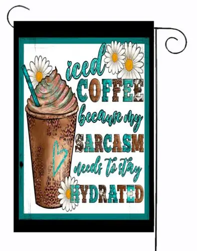 Iced Coffee Garden Flag  Top Quality  Double Sided