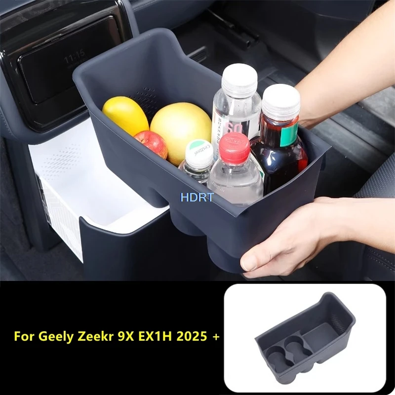 For Geely Zeekr 9X EX1H 2025 + Car Styling Fridge Storage Box Organizer Tray Cover Water Cup Holder Anti Slip Mat Accessories