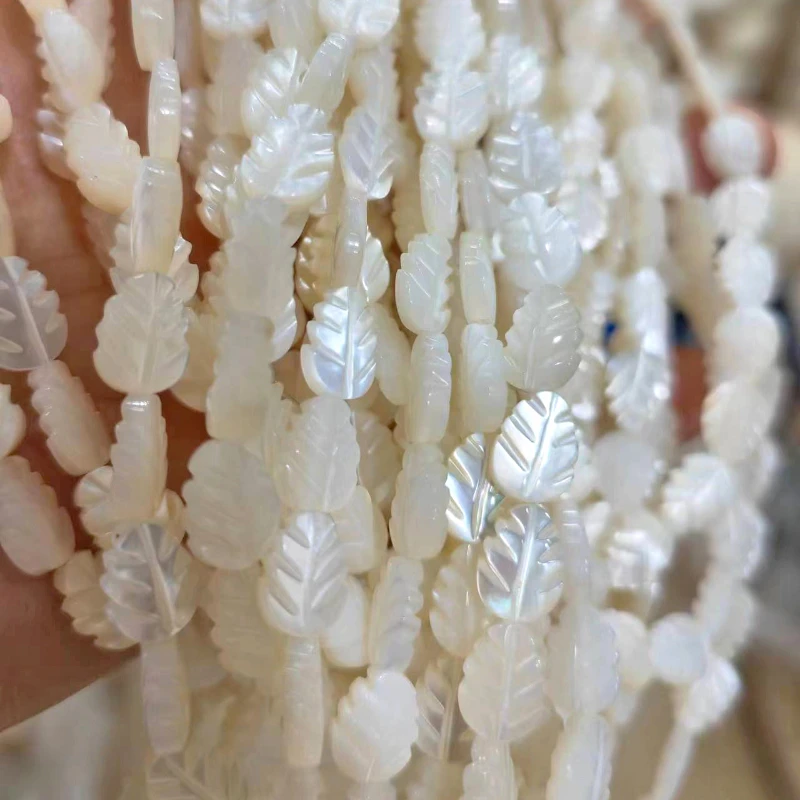 New Natural White Butterfly Tree Leaf Double-sided Carved Loose Beads DIY Handmade Bracelet Necklace Accessories Wholesale