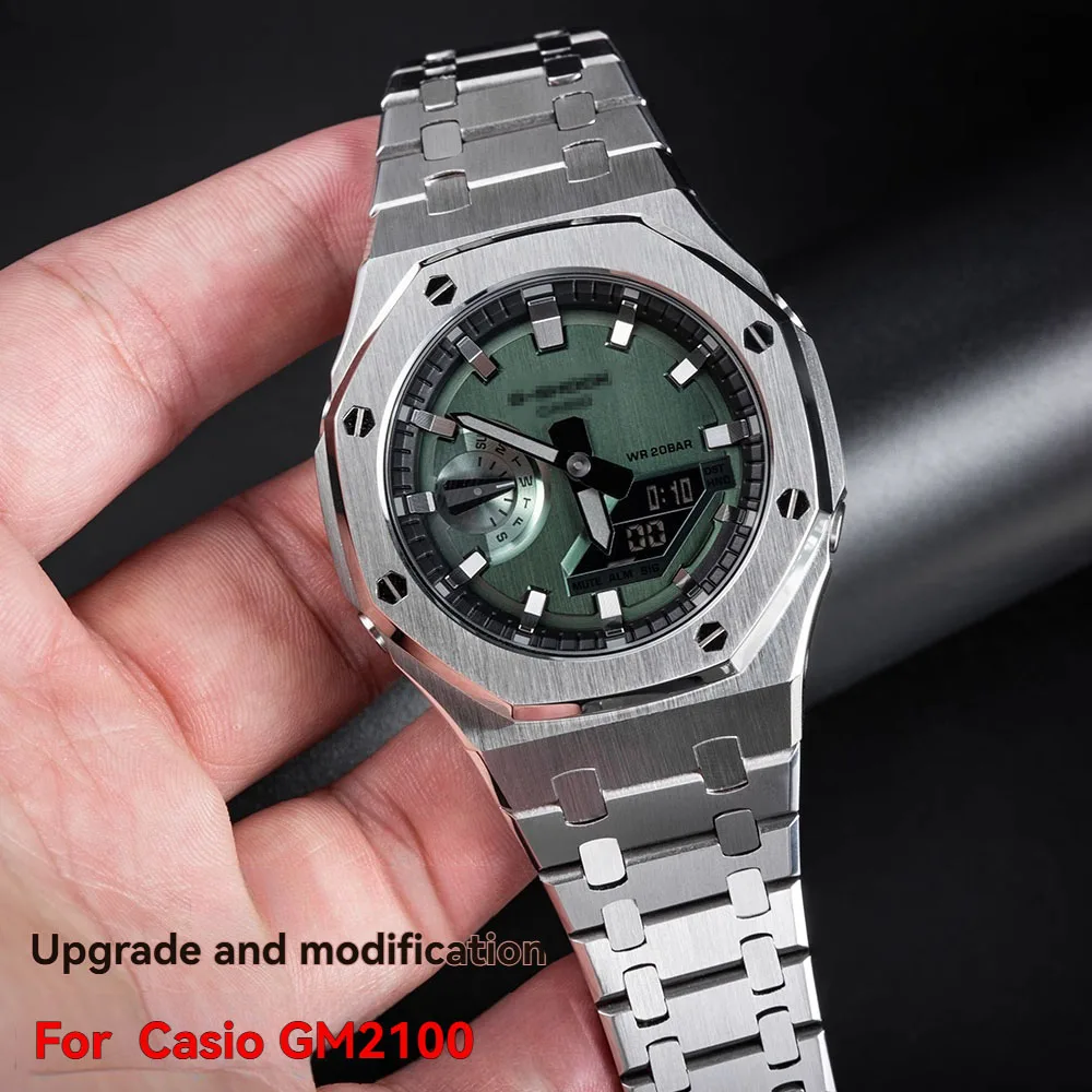 حزام معدني GM-2100 لساعة كاسيو أوك |   ملحقات المزرعة من خشب البلوط |   طقم إطار وحزام بديل (فضي/أسود/ذهبي)