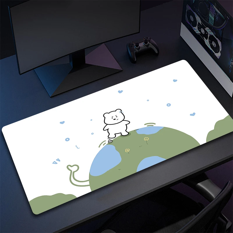 Computer Mousepad Cute Dog Gaming Mouse Mat Office Large Non-Slip Mouse Pad 900x400mm Rubber Desk Mat HD Print Keyboard Mats XXL