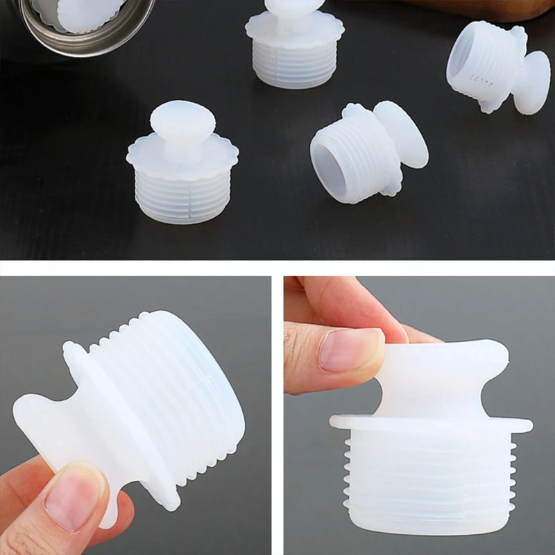 Food Grade Silicone Safe Vacuum Water Milk Flask Thermos Plug Cap Stopper Bottle Lid Drinking Cup Top Covers Replacement