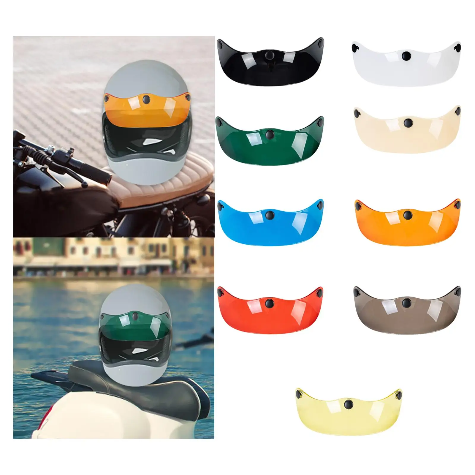 

Helmet Peak Visor Direct Replace Easy to Install Vintage Sun Protection Protector Universal for Half Helmets