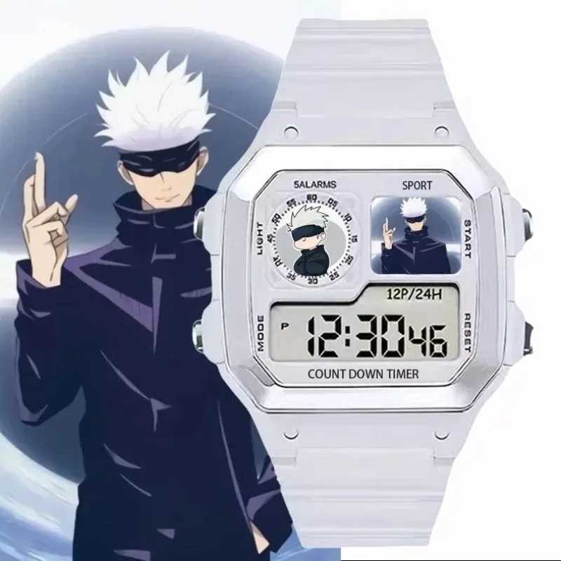 انمي ياباني Jujutsu Kaisens Gojo Satoru وسيم الكرتون منقوشة ساعة أنيمي البضائع هدية صغيرة #1