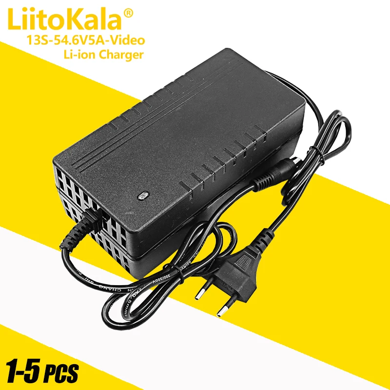 1-5PCS LiitoKala 54.6V 3A Lithium Battery Charger 13S Li-ion  pack charger High Quality