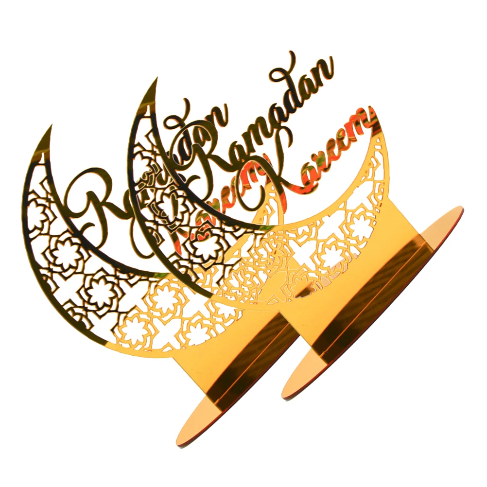 

2 Pcs Islamic Eid Mubarak Decoration Party Supplies Festival Adornment Home Indoor Decor Office Ramadan Party Supplies