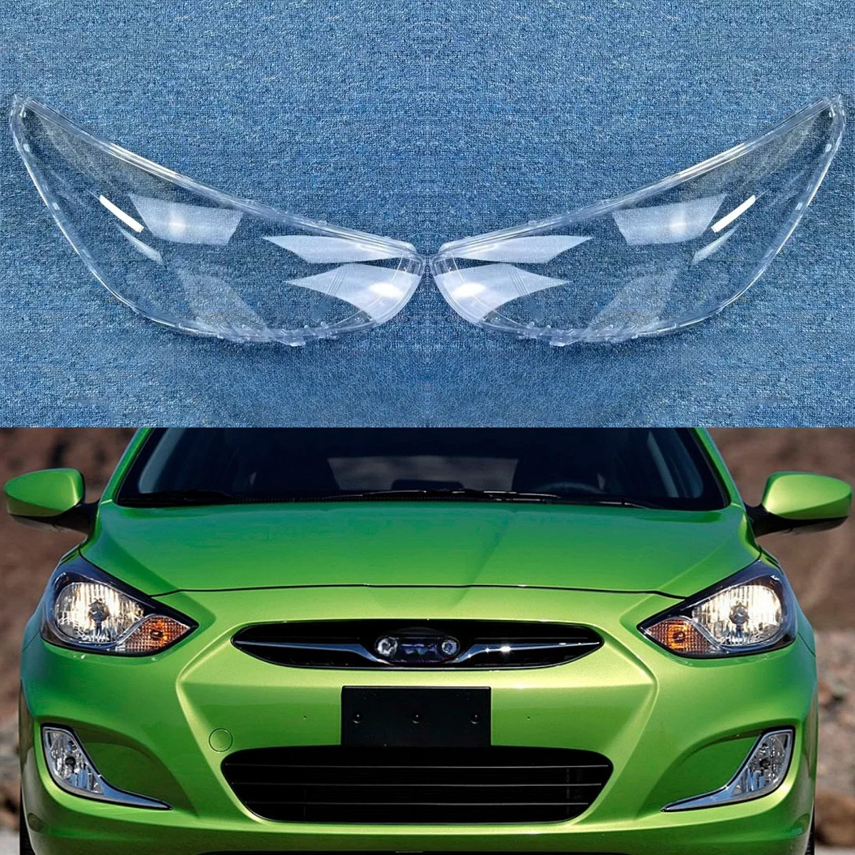 

For Hyundai Accent 2011 2012 2013 2014 Lamp Shade Front Headlamp Cover Transparent Lampshade Headlight Shell Masks Plexiglass