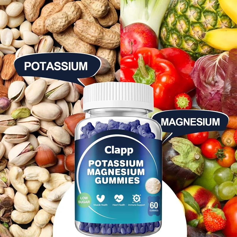 Potassium magnesium supplement gummies with high absorption of potassium citrate and magnesium citrate support leg spasms