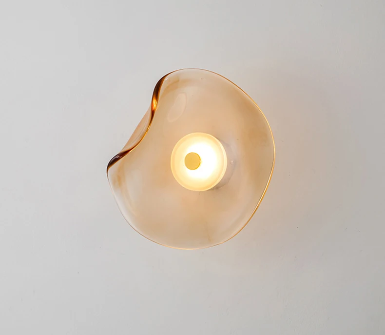 Art Amber Gray Glass LED Wall Light 3000K Sconce