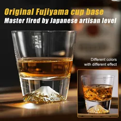 Japanese style Mount Fuji glass whisky glass crystal glass Edo nitsuko gift box snow mountain glass Japanese foreign wine glass