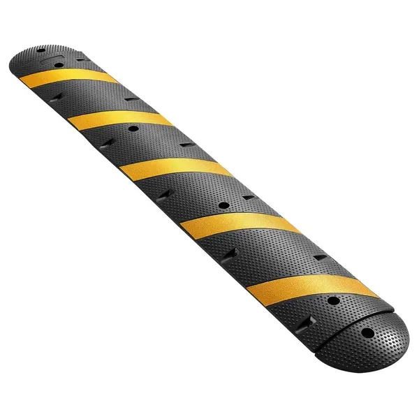 نتوء سرعة مطاطي شديد التحمل بطول 6 أقدام، قنان، 22000 رطل/محور، 72 بوصة، واقي كابل، لطريق الممرات