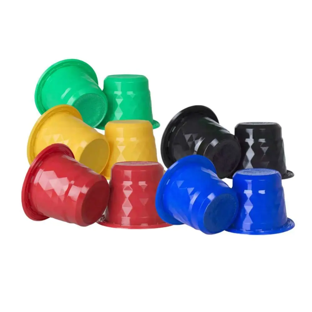 60PCS Plastic Mix Colors Nespresso Disposable Capsules 60PCS Aluminum Pods Stickers Capsules Seals Coffeeware Accessory