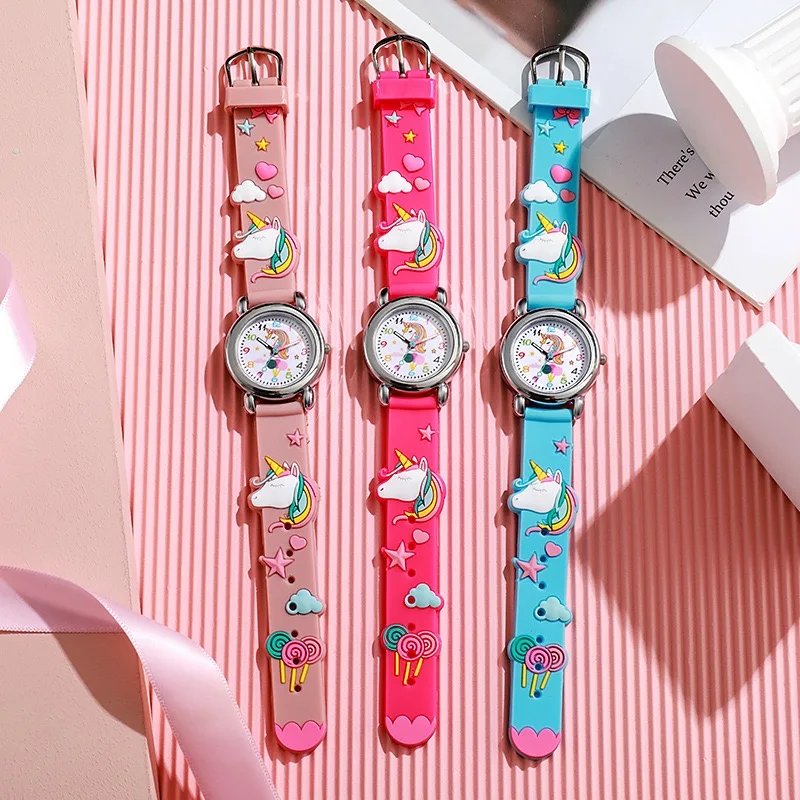Cartoon Unicorn Children Watches Fashion Colorful boy gril Student and kid Watch Quartz Watch Electronic Watch birthday gift
