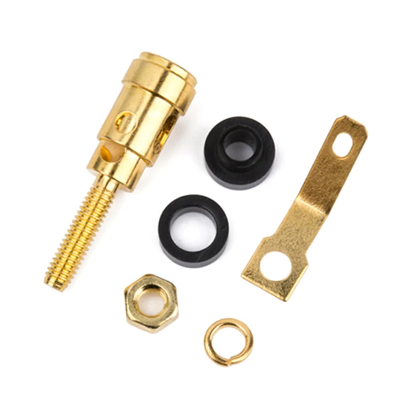 Bent Needle Banana Head L=34mm Copper Rod Gold-plated Press Type Small Terminal Speaker  Power Amplifier Self-locking Socket A4