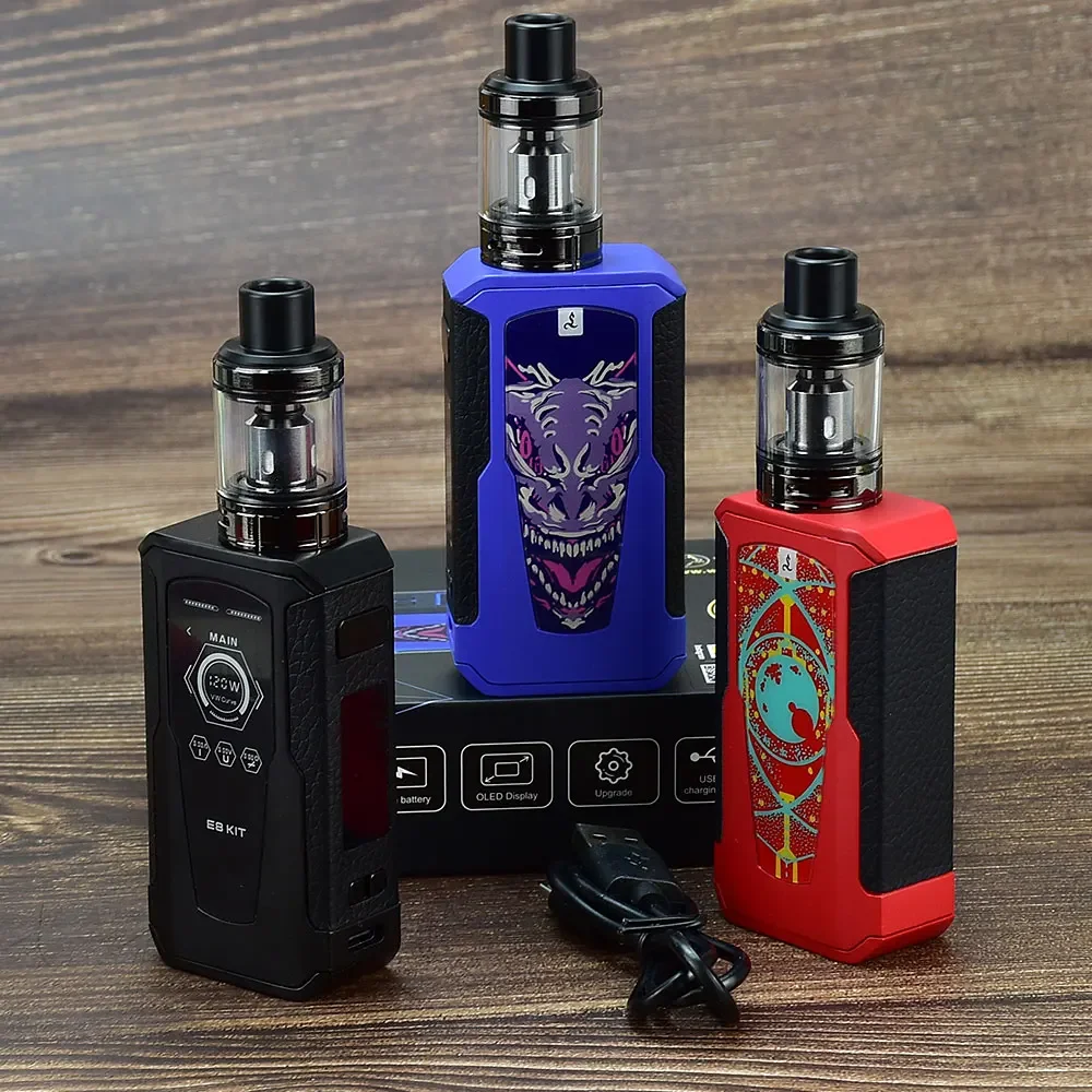 wolfcoolvape Electronic Cigarette Kit 120W Vape Mod Box Kit with OLED Screen, 2.5ml Atomizer and 1800mAh Battery