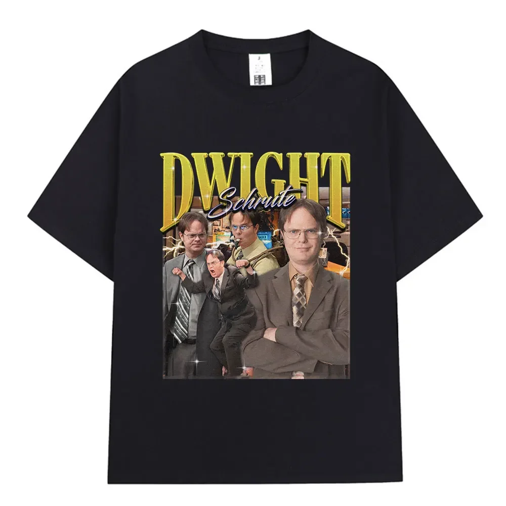 Dwight Schrute Michael Scott Homage The Office T-shirt Men's Tv Series T Shirt 100% Cotton Casual Short Sleeve Oversized TShirts