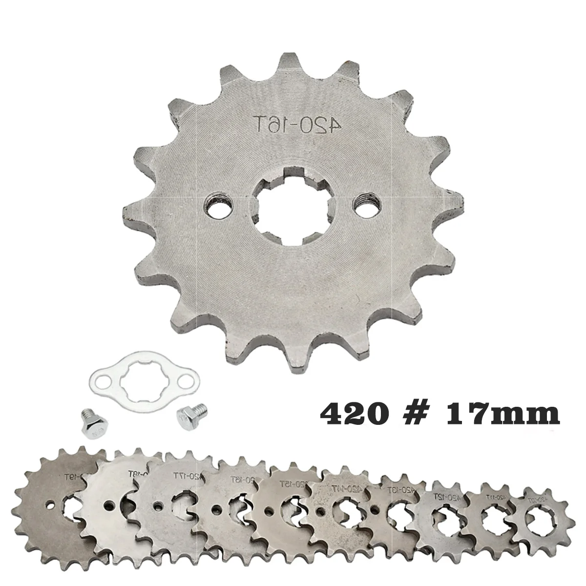 

For Taotao Kayo BSE Xmotos Apollo SSR Monkey Dax 110 125cc Dirt Pit Bike 420H Chain 420 17mm 10 -19 Teeth Front Engine Sprockets