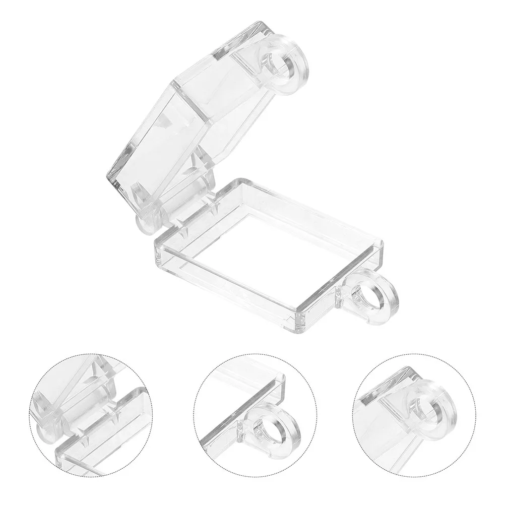 2Pcs Transparent Button Cover Boat Type Switch Flipping Design Adhesive Protector Prevent Accidental Operation Guard
