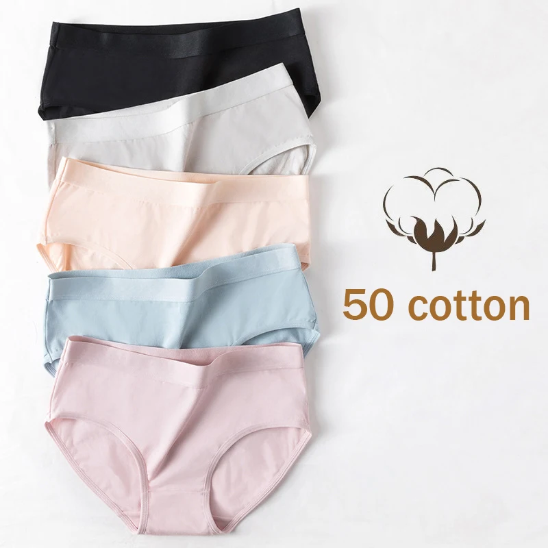 

Women's Simple Mid-Rise Cotton Briefs Solid Color Elegant Soft Breathable Underwear Invisible Casual Panties