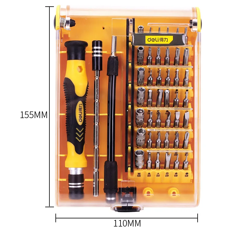 

Deli Tools Electronic Precision Screw Batch 45-piece Set Mobile Phone Computer Notebook Repair Tools Screwdriver Combination