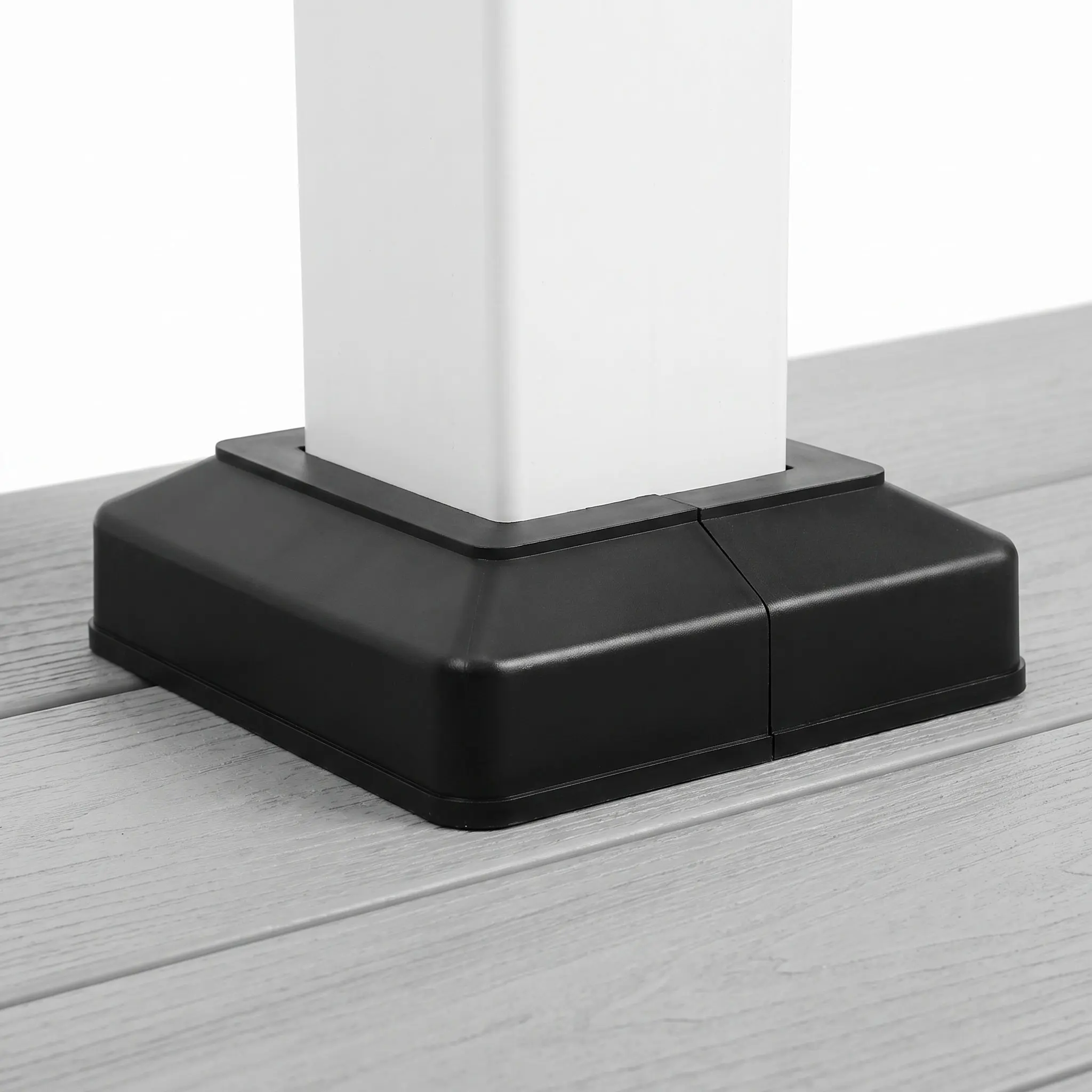 8Pcs Split Post Cover Skirt Plastic Decorative Base Cover for Deck Fence Outdoor Post Sleeve and Railing Deck Covers