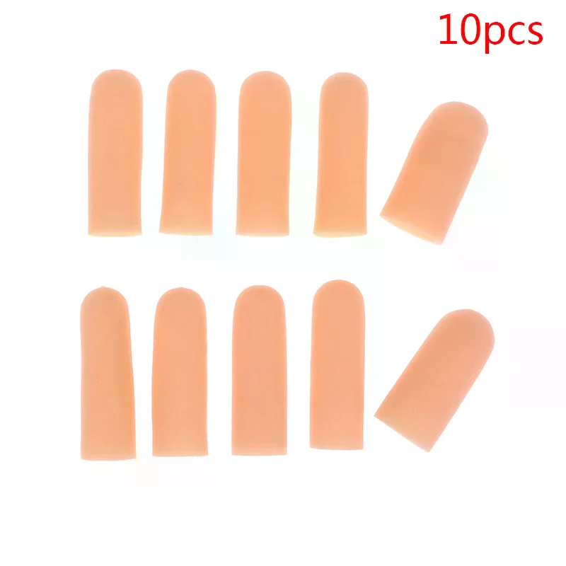10Pcs Silicone Gel Tube Hand Bandage Finger Protector Anti-cut Heat Resistant Finger Sleeves Great Cooking Kitchen Tools