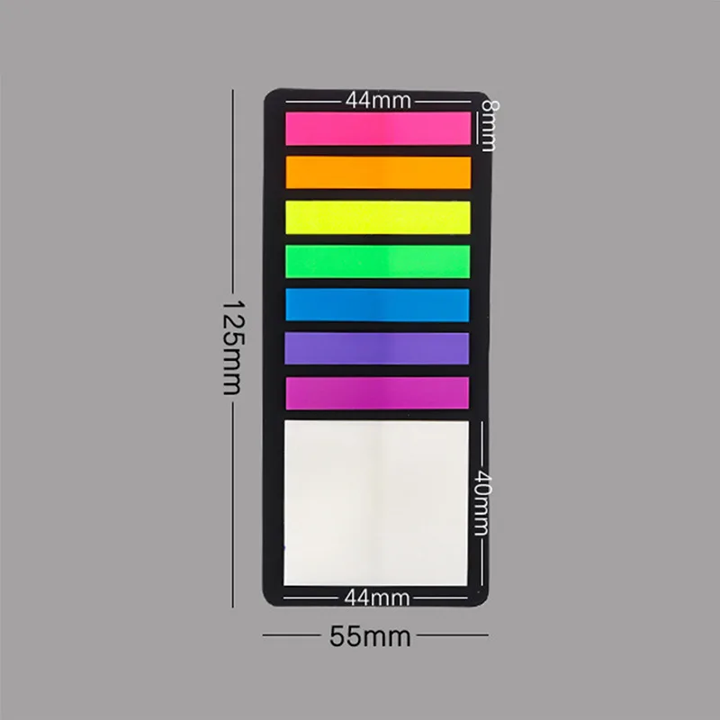100/300PCS Color Stickers Transparent Fluorescent Index Flags Stickers Label Plan Stickers Kids Gifts School Office Supplies