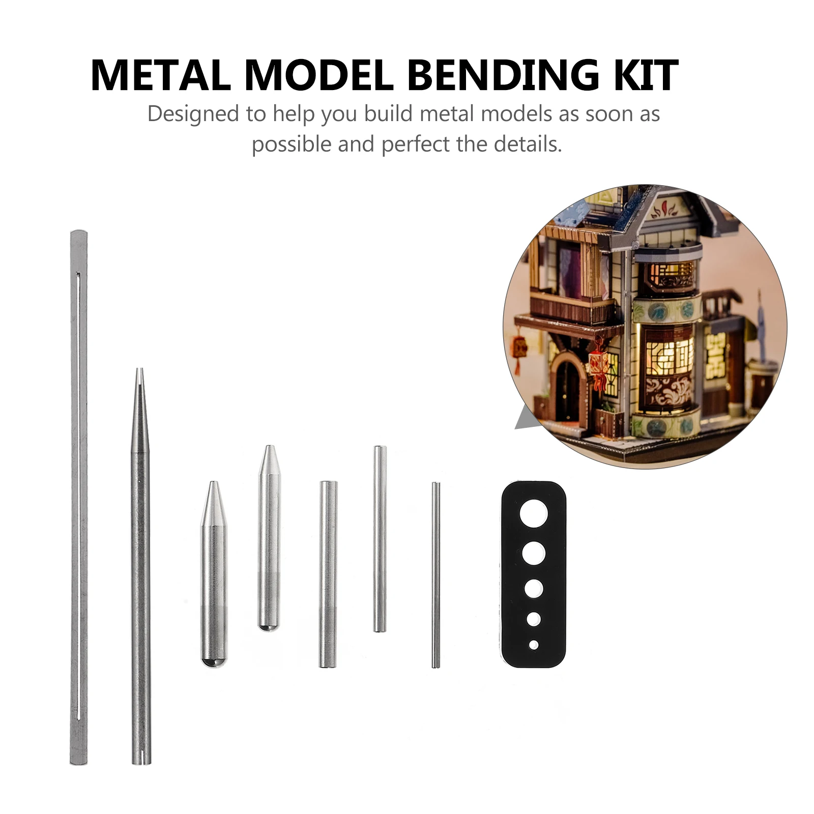 7 Pcs Multi functional Metal Bending Assist Tools for 3D Assembly Making Auxiliary Kits for Puzzle Enthusiasts Silver Assembling