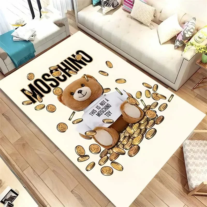 3D M-Moschinos logo Printed Carpet Living Room Bedroom Carpet non-slip Door Mat home bedroom decor outdoor rug Birthday Gift